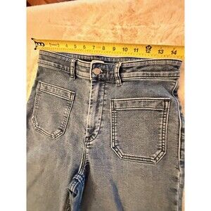 Faherty Jeans Womens 29 Blue High Rise Wide Leg Relaxed Stretch Denim Pants